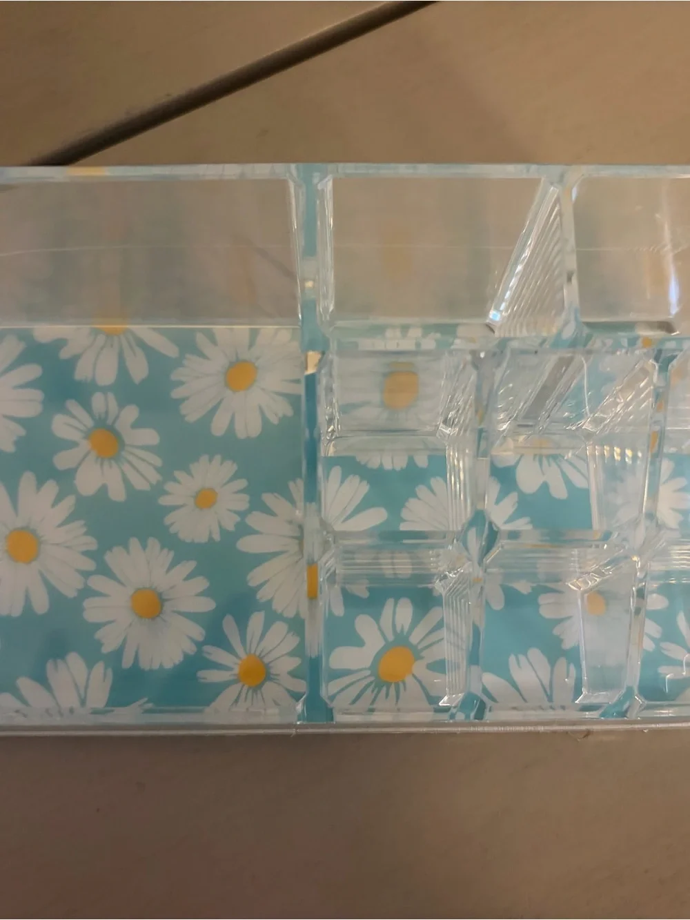 Sorbus Clear Acrylic Makeup Organizer with Daisy Accent